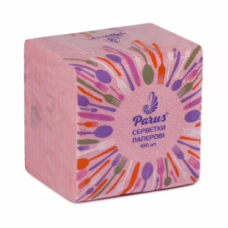 Серветки столові Parus 1 шар Рожеві 100 шт. (4820044170271)