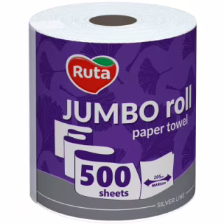 Бумажные полотенца Ruta Jumbo Roll 2 слоя 500 отрывов (4820202895503)