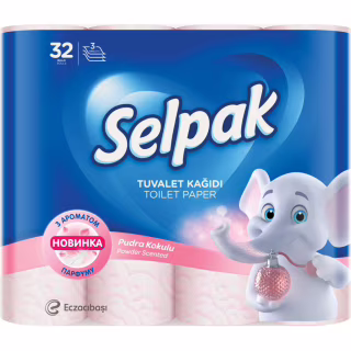 Туалетний папір Selpak Perfumed Пудра 3 шари 32 рулони (8690530324824)