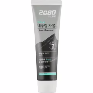 Зубна паста Aekyung 2080 Pure Black Clean Charcoal Fresh Mint 125 г (8801046328903)