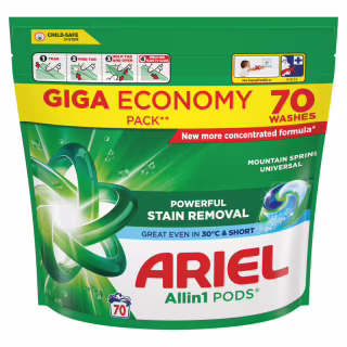 Капсули для прання Ariel Pods All-in-1 Гірське джерело 70 шт. (8700216764193)
