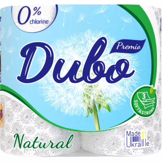 Туалетная бумага Диво Premio Natural 3 слоя 4 рулона (4820003833056)