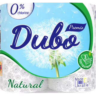 Туалетний папір Диво Premio Natural 3 шари 4 рулони (4820003833056)