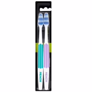 Зубна щітка Reach Toothbrush Medium Twin Pack Interdental Бірюзово-бузкова 2 шт (8801051803388)