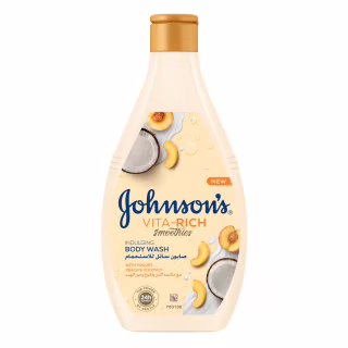 Гель для душа Johnson's Vita-Rich Релаксный с йогуртом, кокосом и экстрактом персика 400 мл (3574661385716)