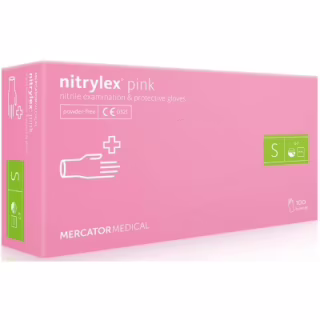 Медичні рукавички Mercator Medical Nitrylex Pink Нітрилові Неопудрені діагностичні Розмір S Рожеві 100 шт. (5906615035329)