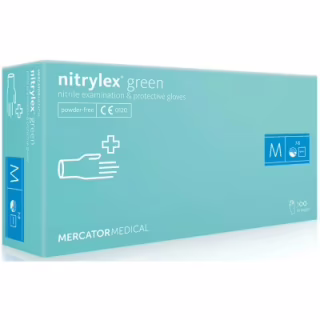 Медицинские перчатки Mercator Medical Nitrylex Green Нитриловые Неопудренные диагностические Размер M Зеленые 100 шт. (5906615027454)