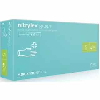 Медичні рукавички Mercator Medical Nitrylex Green Нітрилові Неопудрені діагностичні Розмір S Зелені 100 шт. (5906615027447)