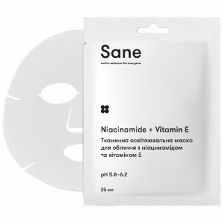 Маска для лица Sane Тканевая осветляющая С ниацинамидом и витамином Е 25 мл (4820266831561)