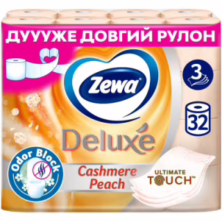 Туалетний папір Zewa Deluxe Персик 3 шари 32 рулони (7322542544631)