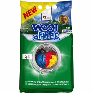 Стиральный порошок Wash&Free Universal Горная свежесть 9 кг (4823128004929)