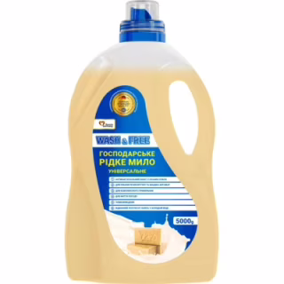 Гель для стирки Wash&Free Универсальное хозяйственное жидкое мыло 5 кг (4823128001768)
