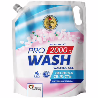 Гель для прання Pro Wash Universal Весняна свіжість Дой-пак 2 кг (4823128000976)