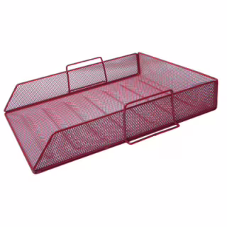 Лоток для бумаг Buromax горизонтальный, металлический, красный (BM.6254-05)