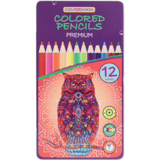 Карандаши цветные Cool For School Premium шестигранные, 12 цветов (CF15173)