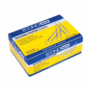 Скрепки канцелярские Economix 25 мм круглая, 100шт (E41002)