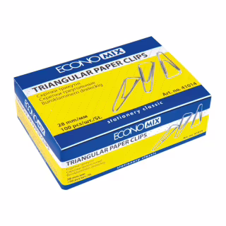 Скрепки канцелярские Economix 28 мм треугольная, 100шт (E41014)