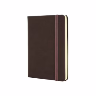Книга записна Optima А6 SQUARE, тверда обкладинка, гумка, кремовий блок лінія, коричневий (O20386-07)