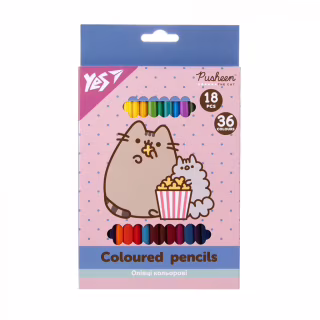 Карандаши цветные Yes Pusheen 18 шт 36 кол. (290769)