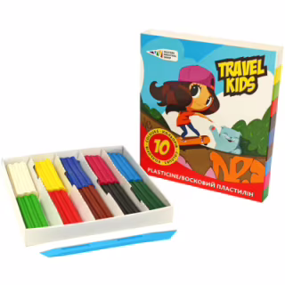 Пластилін ГАММА'UA Travel kids Зі стеком 10 кольорів 120 г (4820072539859)