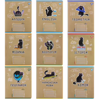 Зошит Yes набір учнівських Black cat набір 9 видів (767488)