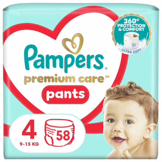 Подгузники Pampers Premium Care Pants Maxi Размер 4 (9-15 кг), 58 шт (8001090759993)