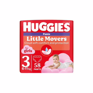 Підгузки Huggies Little Movers/Pants 3 Mega 6-11 кг для дівчаток 58 шт (5029053547480)