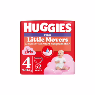 Підгузки Huggies Little Movers/Pants 4 (9-14 кг) для дівчаток 52 шт (5029053547541)