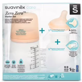 Бутылочка для кормления Suavinex набор антиколиковий ZERO.ZERO 180 мл (306422)