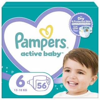 Підгузки Pampers Active Baby Giant Розмір 6 (13-18 кг) 56 шт (8001090950130)