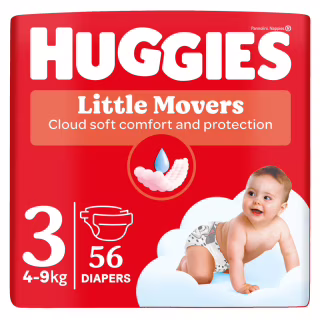 Підгузки Huggies Little Movers 3 (4-9 кг) Jumbo 56 шт (5029053567570)