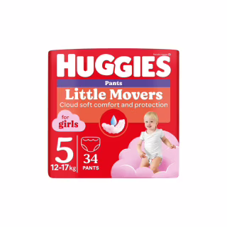 Подгузники Huggies Little Movers/Pants 5 Jumbo 12-17 кг для девочек 34 шт (5029053564272)