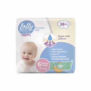 Подгузники Lolly Premium Soft Extra Large 6 (15+ кг) 26 шт (4820174981013)