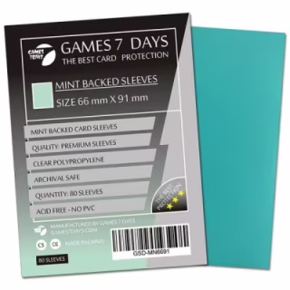 Протектор для карт Games 7 Days 66 х 91 мм, MTG, 80 шт Mint (PREMIUM) (GSD-MN6691)