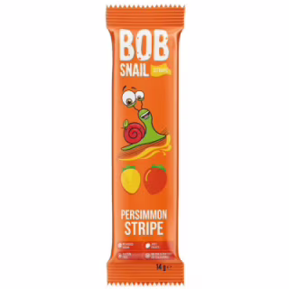 Цукерка Bob Snail Равлик Боб Хурма страйп, 14 г (4820219342458)
