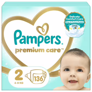 Підгузки Pampers Premium Care Розмір 2 (4-8 кг) 136 шт (8006540855812)