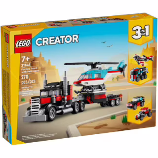 Конструктор LEGO Creator Бортова вантажівка з гелікоптером 270 деталей (31146)