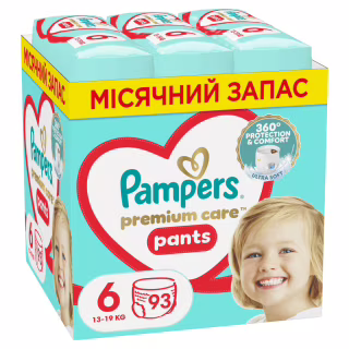 Подгузники Pampers трусики Pants Giant Размер 6 (14-19 кг) 93 шт (8006540491010)