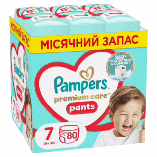 Підгузки Pampers Premium Care Pants Трусики Розмір 7 (15+ кг) 80 шт. (8700216338981)