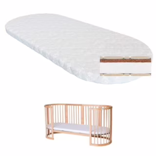 Матрас для детской кроватки Ingvart Smart Bed Oval кокос+поролон, 60х72 см (2100083000008)