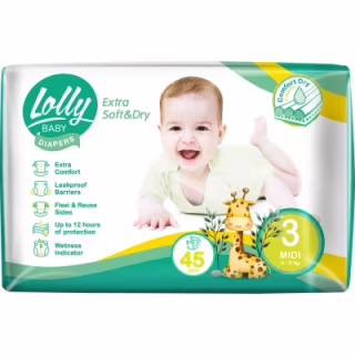 Підгузки Lolly Soft Midi 3 4-9 кг 45 шт (4820174981259)