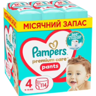 Подгузники Pampers Premium Care Pants Розмір 4 (9-15 кг) 114 шт (8700216829359)