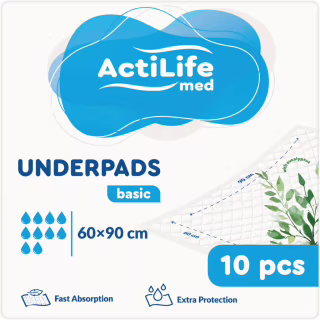 Пелюшки для малюків ActiLife Med Basic 60 х 90, 10 шт (4820174981426)