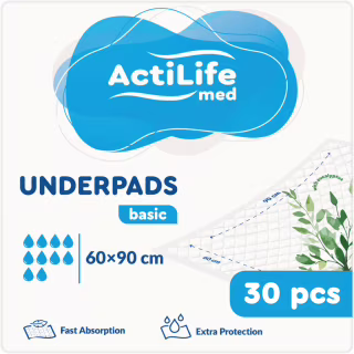 Пелюшки для малюків ActiLife Med Basic 60 х 90, 30 шт (4820174981488)
