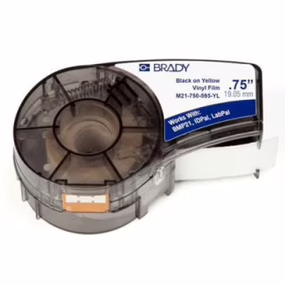 Лента для принтера этикеток Brady M21-750-595-YL, vinyl, 19.05mm/6.4m. Black on Yellow (M21-750-595-YL)