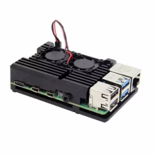 Додаткове обладнання для Мікро ПК Raspberry Pi радіатор для 4B алюмінієвий з 2 кулерами (RA503)