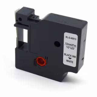 Стрічка для принтера етикеток UKRMARK RL-D-45013P-BK/WT, аналог DYMO S0720530, 12мм х 7м. (900295)