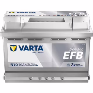 Акумулятор автомобільний Varta BlueDynamicEFB70AhЕв(-/+)(760EN) N70 (570500076)