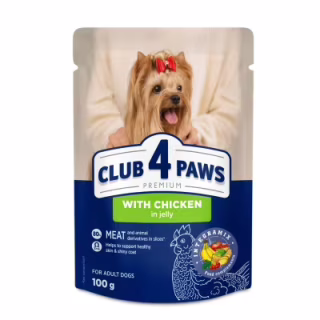 Вологий корм для собак Club 4 Paws з куркою в желе 100 г (4820083908880)