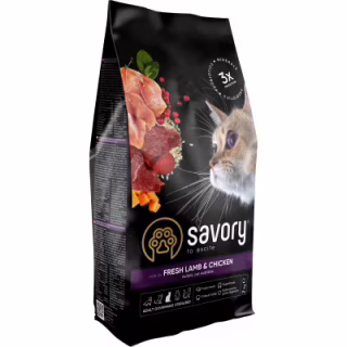 Сухий корм для кішок Savory Adult Cat Steril Fresh Lamb and Chicken 2 кг (4820232630112)